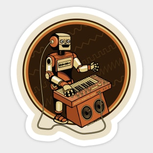 Synth Musician Robot playing Synthesizer Sticker